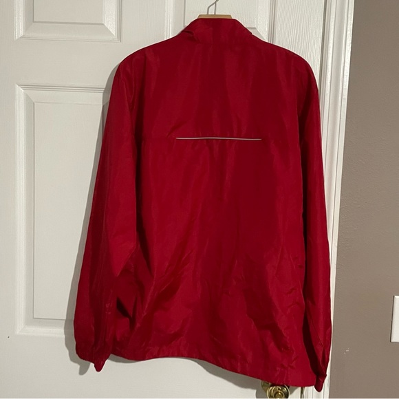NEW ENGLAND PATRIOTS WINDBREAKER MEN’S LARGE FULL ZIP FREEDOM EMBROIDERED RED - Picture 5 of 9
